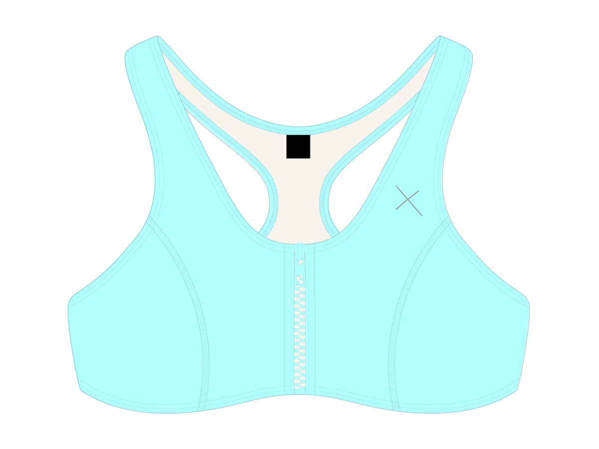 Off-Blue Zipper Top