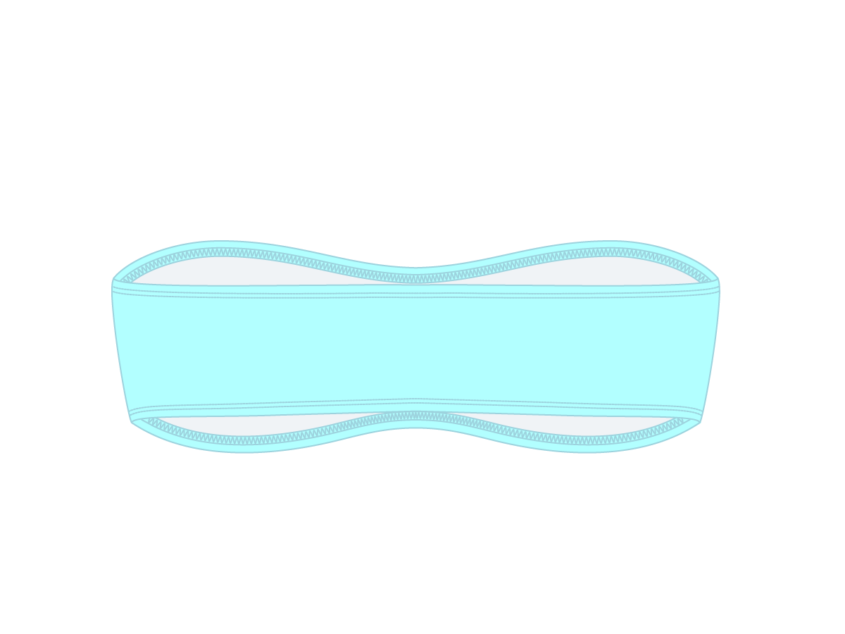 Off Blue Strapless Top