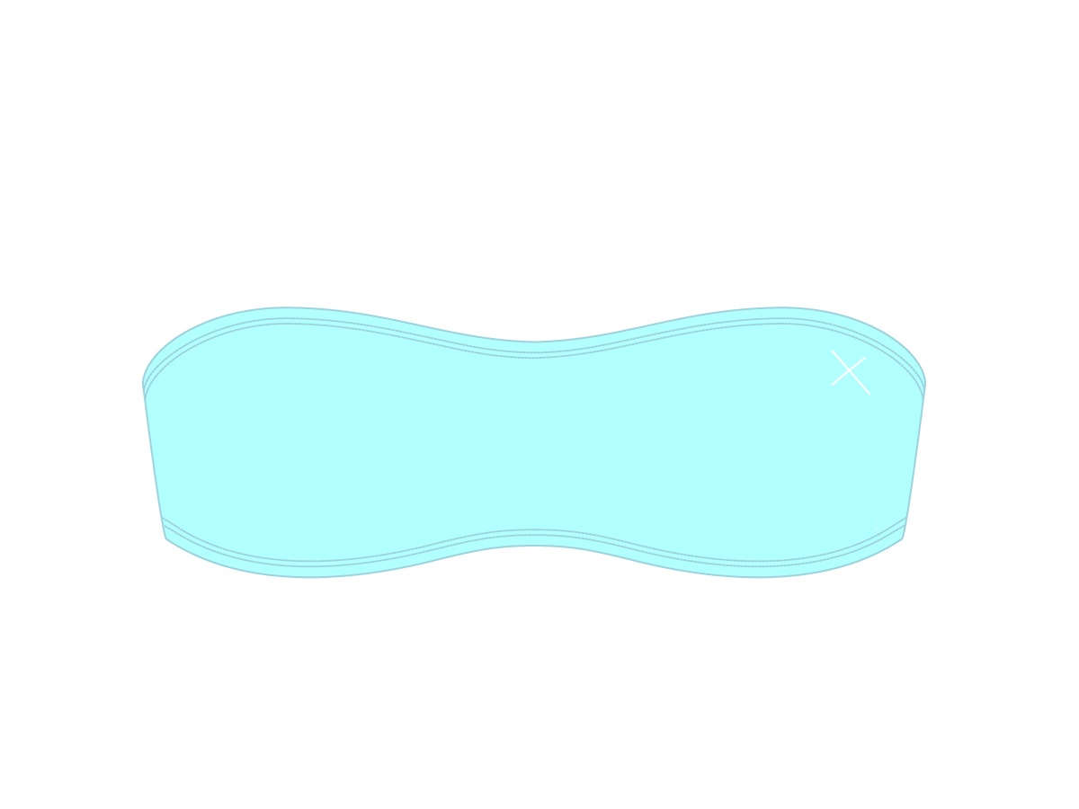 Off Blue Strapless Top