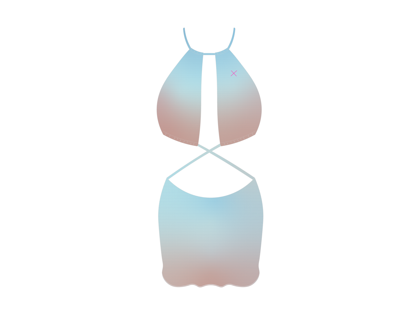 Sunset Ombre Mesh Bikini Top Dress