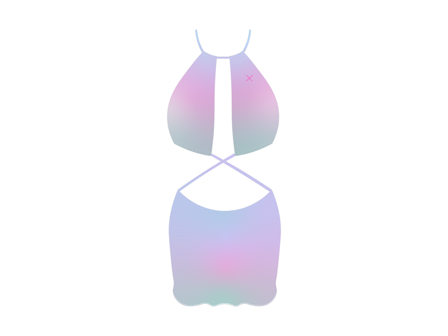 Purple Ombre Mesh Bikini Top Dress