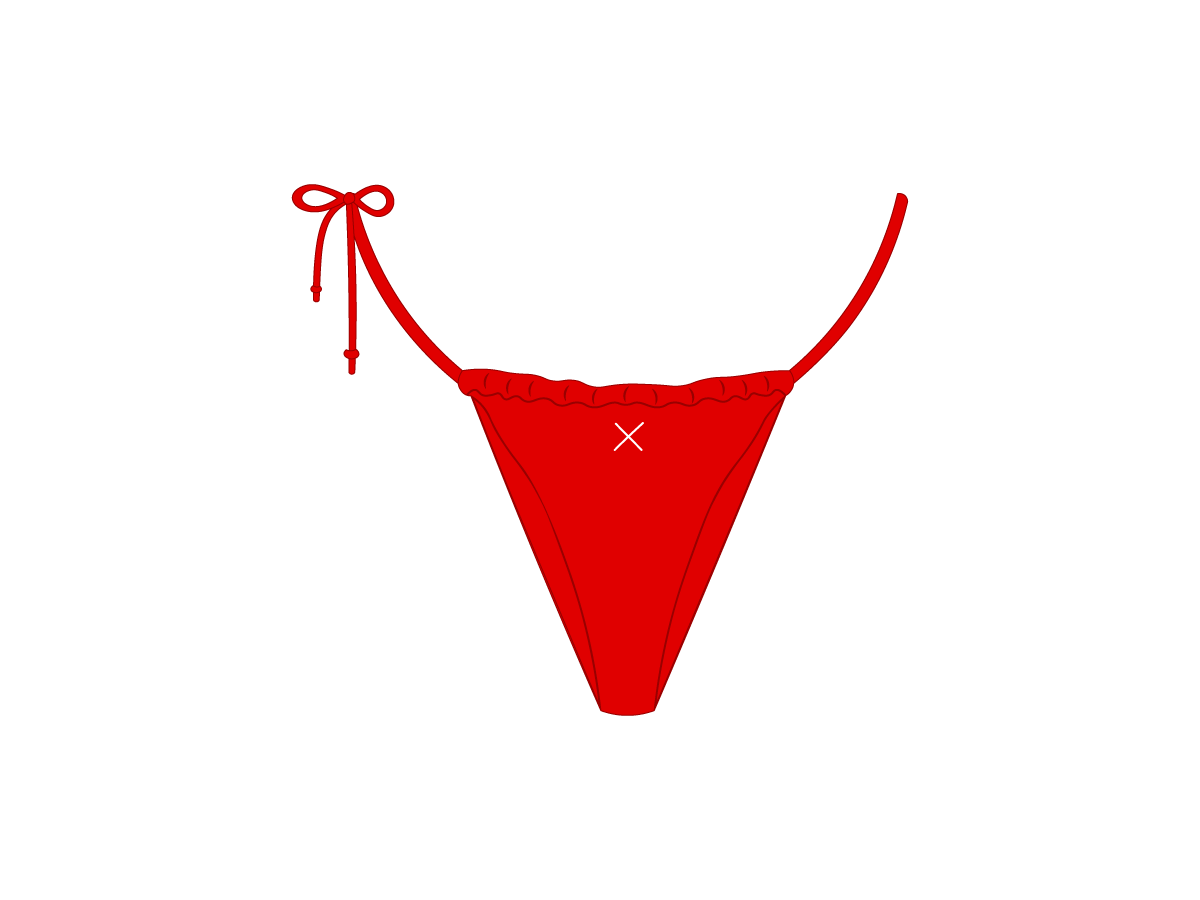 Rose Red One Side-Tie Bottoms