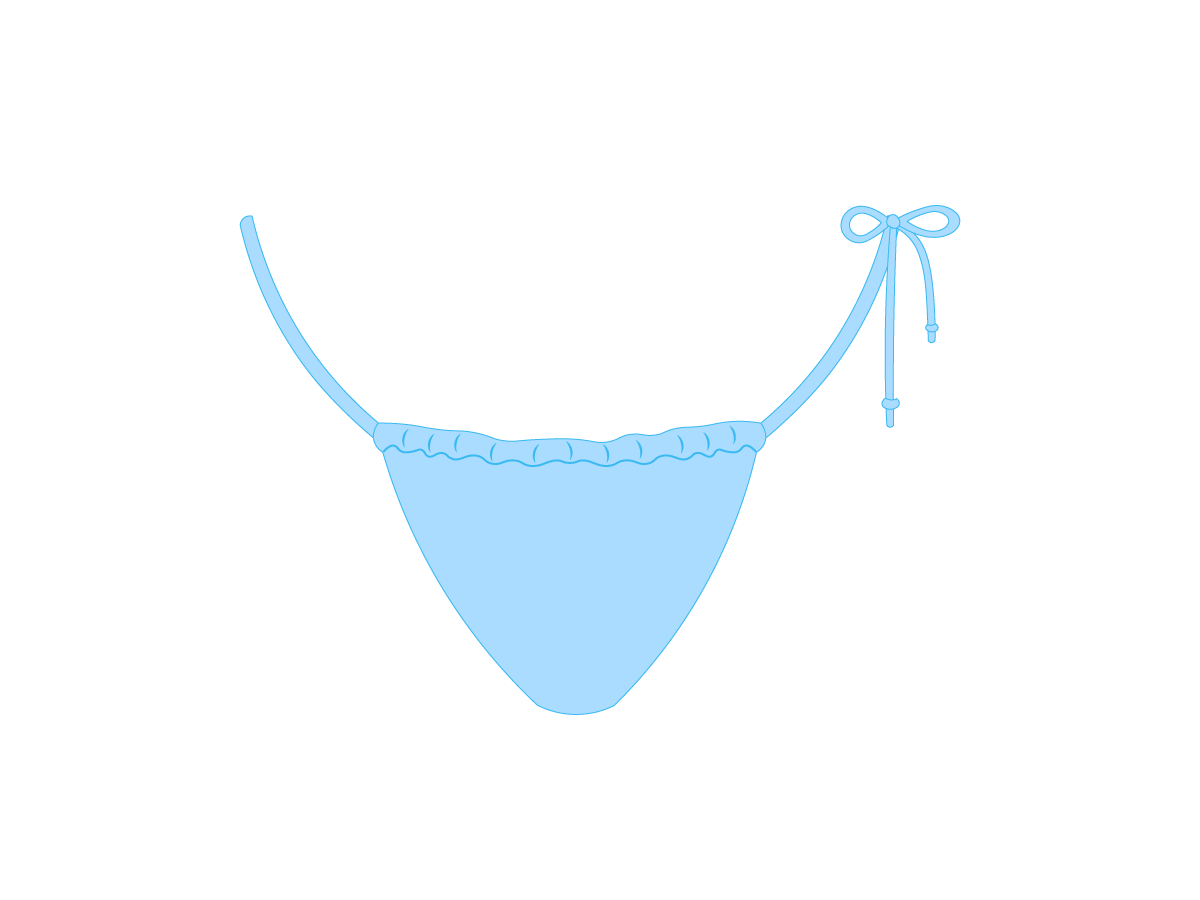 Cloudy Blue One Side-Tie Bottoms