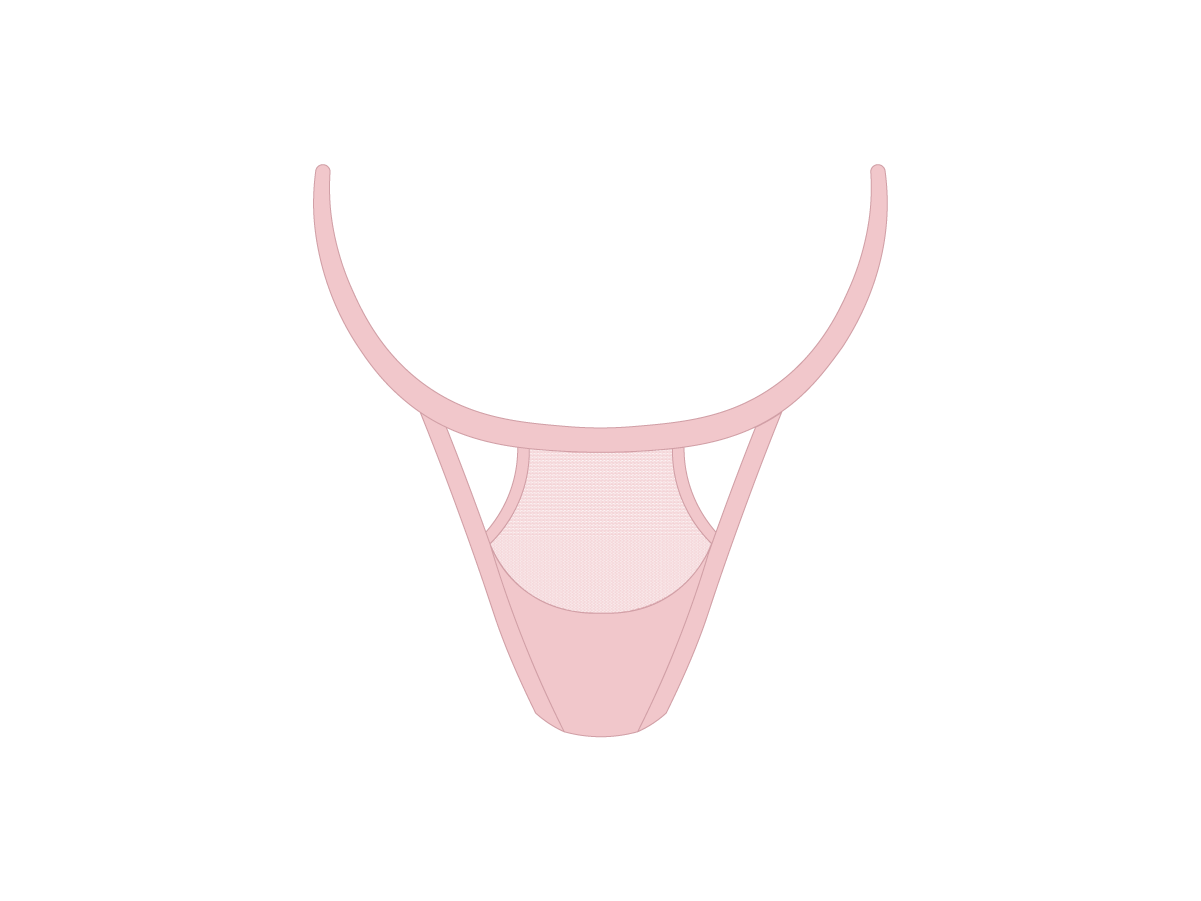 Pink Mesh Peep Thong Panty