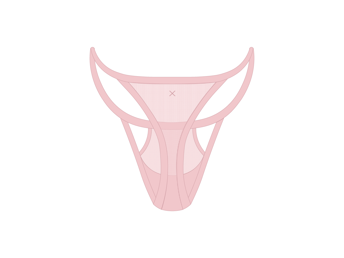 Pink Mesh Peep Thong Panty