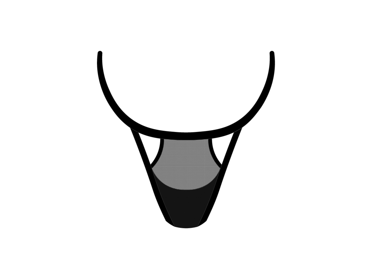 Black Mesh Peep Thong Panty