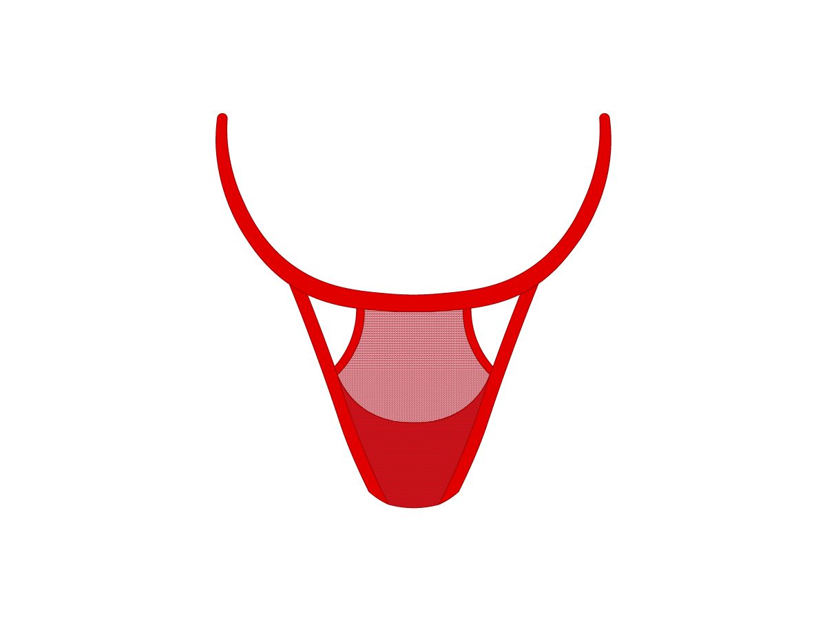 Red Mesh Peep Thong Panty