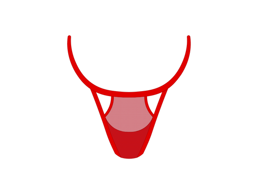 Red Mesh Peep Thong Panty