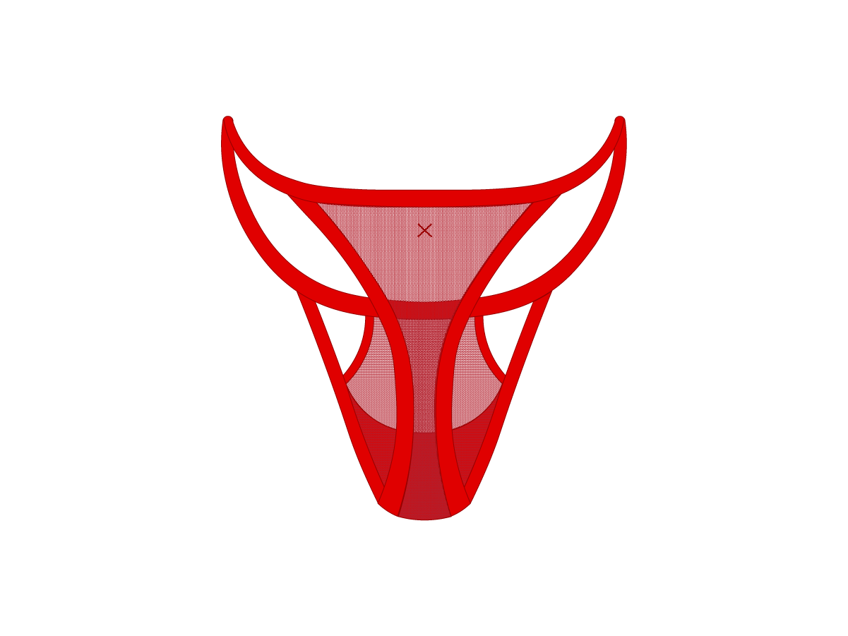 Red Mesh Peep Thong Panty