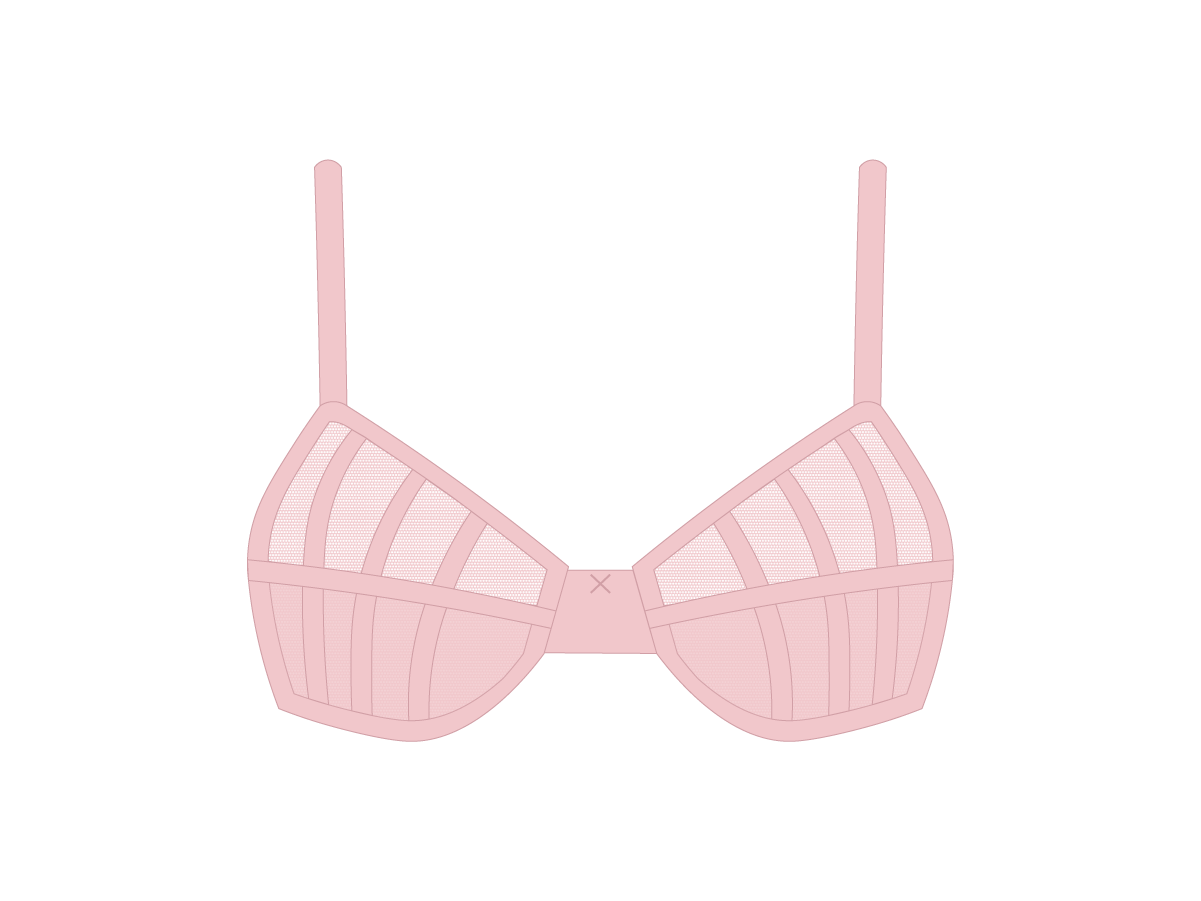 Pink Mesh Peep Bralette