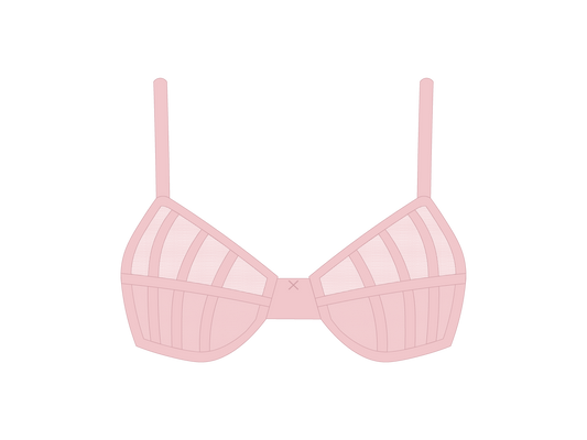Pink Mesh Peep Bralette