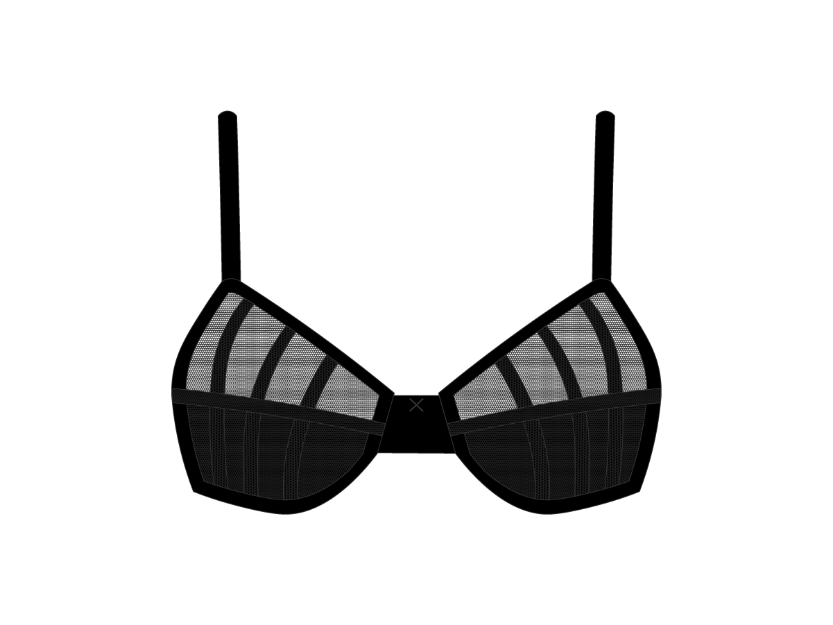 Black Mesh Peep Bralette