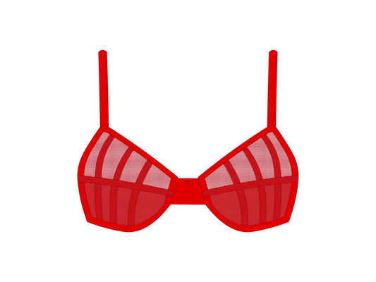 Red Mesh Peep Bralette