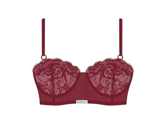 Plum Lace Ribbed Top