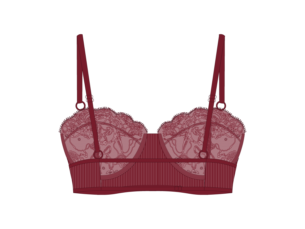 Plum Lace Ribbed Top