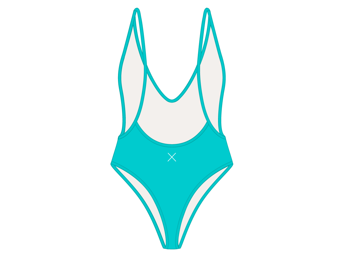Cyan Retro One-Piece II