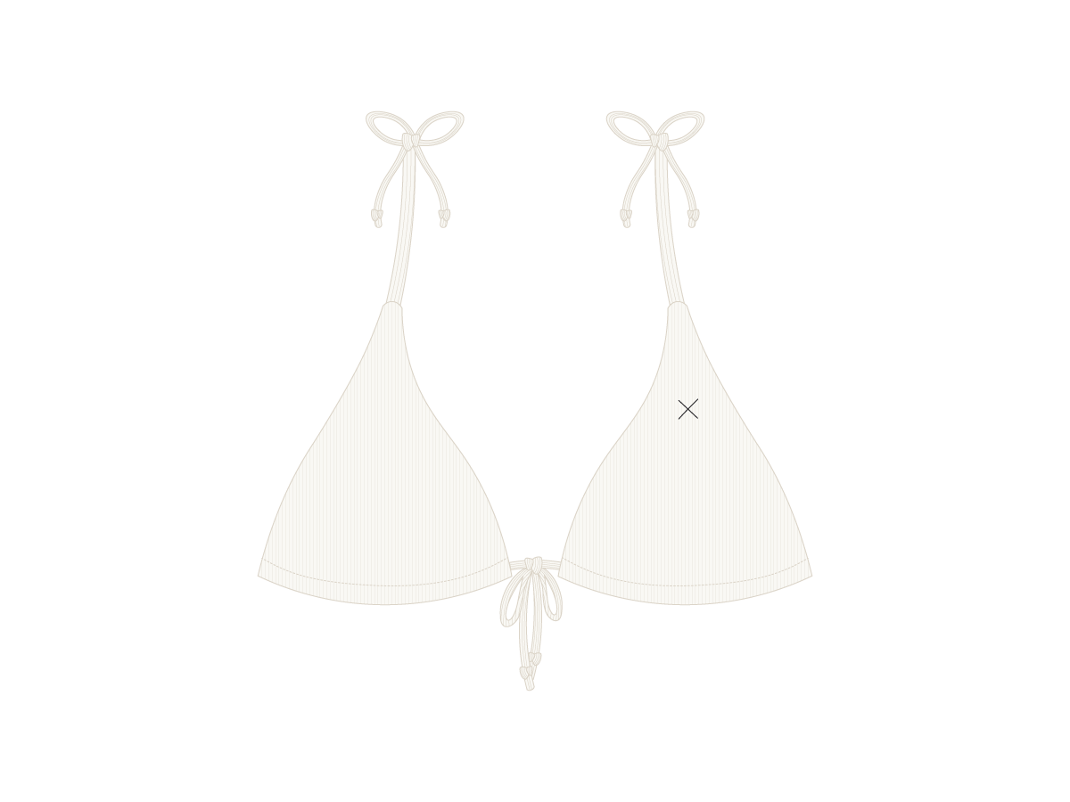 Venice White 3 Tie Ribbed Top