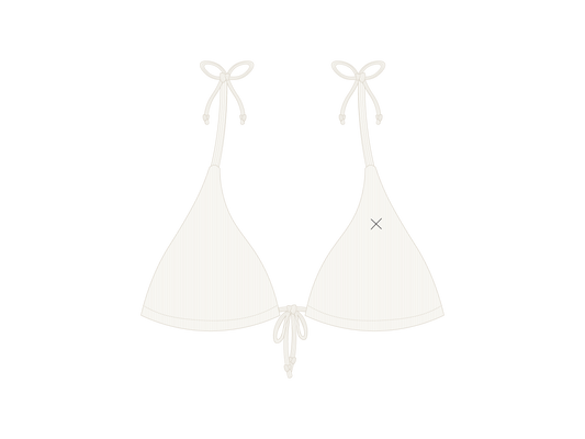 Venice White 3 Tie Ribbed Top