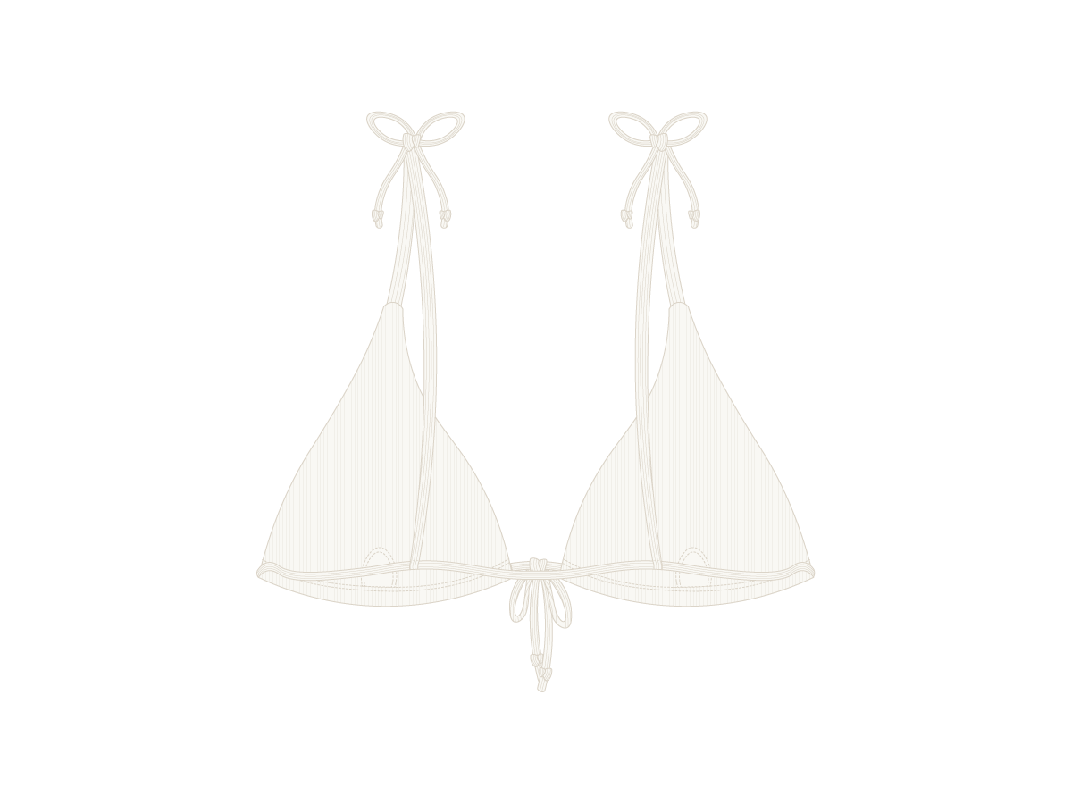 Venice White 3 Tie Ribbed Top