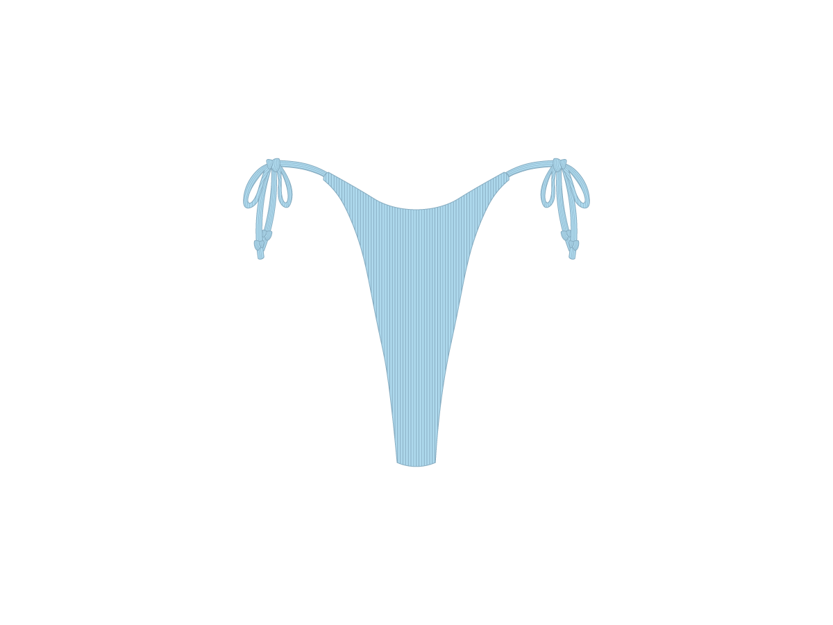 Powder Blue Ribbed Hi Beachy Bottoms