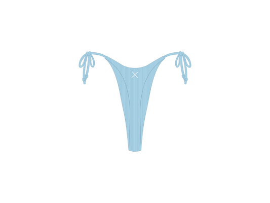 Powder Blue Ribbed Hi Beachy Bottoms