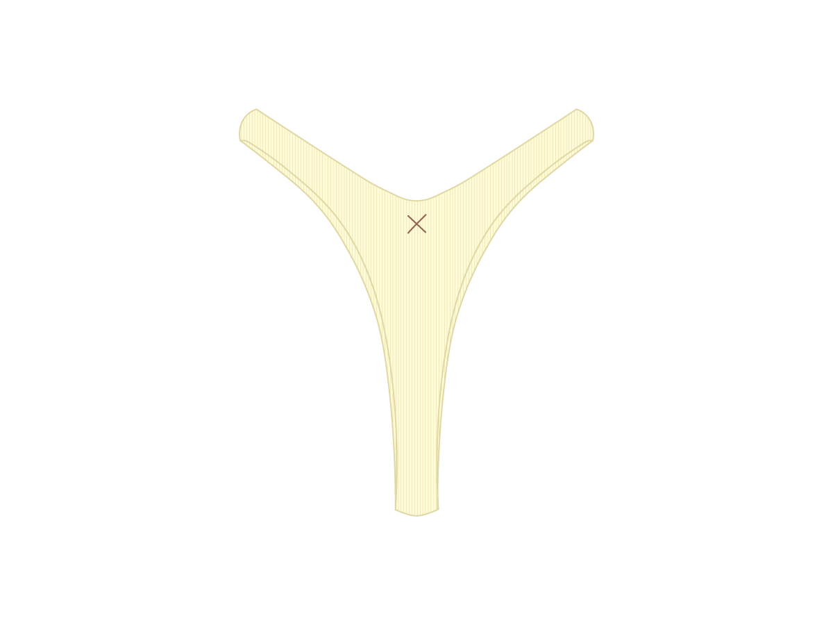 Creame Ribbed Tanga Bottoms