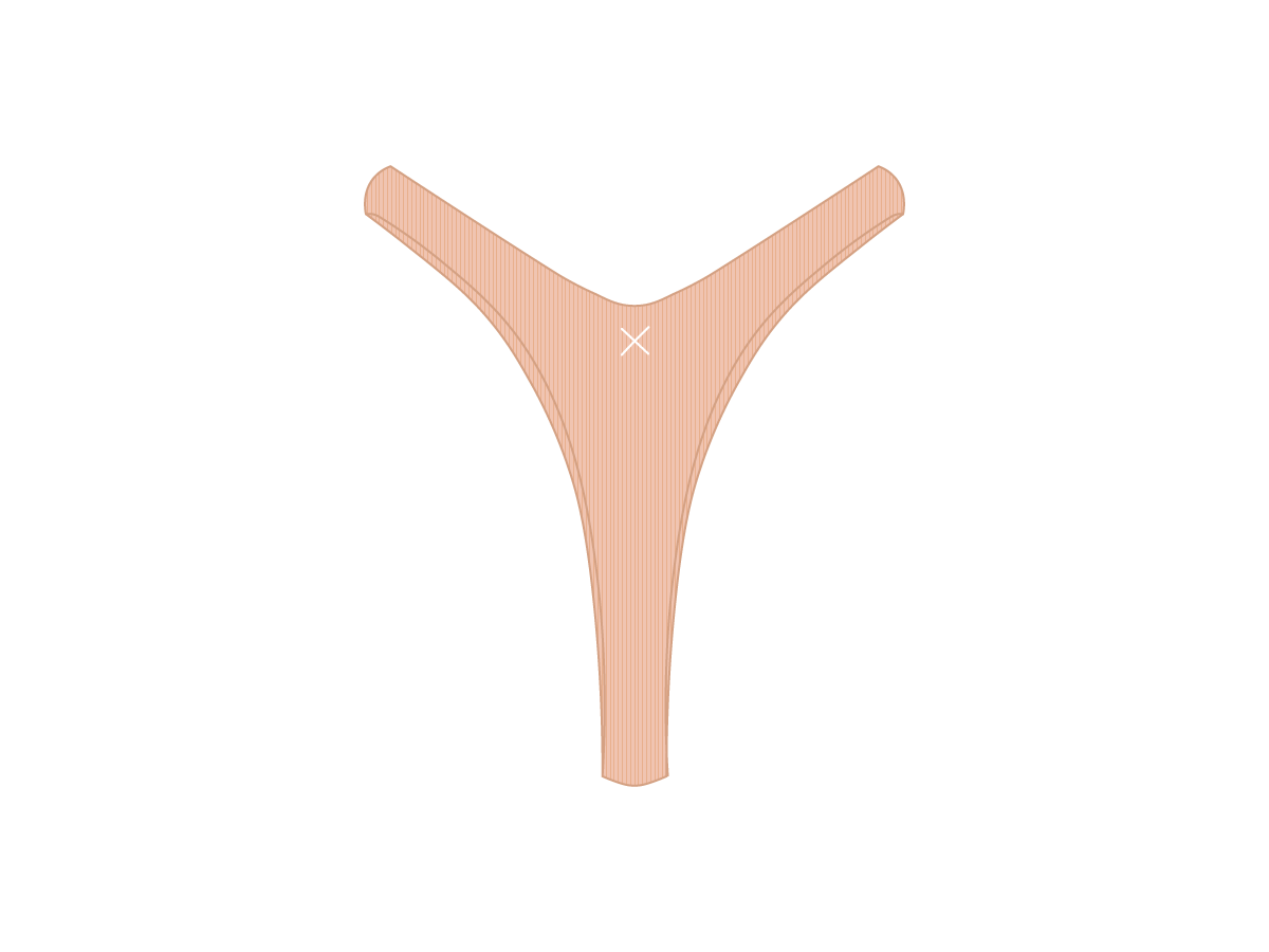 Natural Ribbed Tanga Bottoms