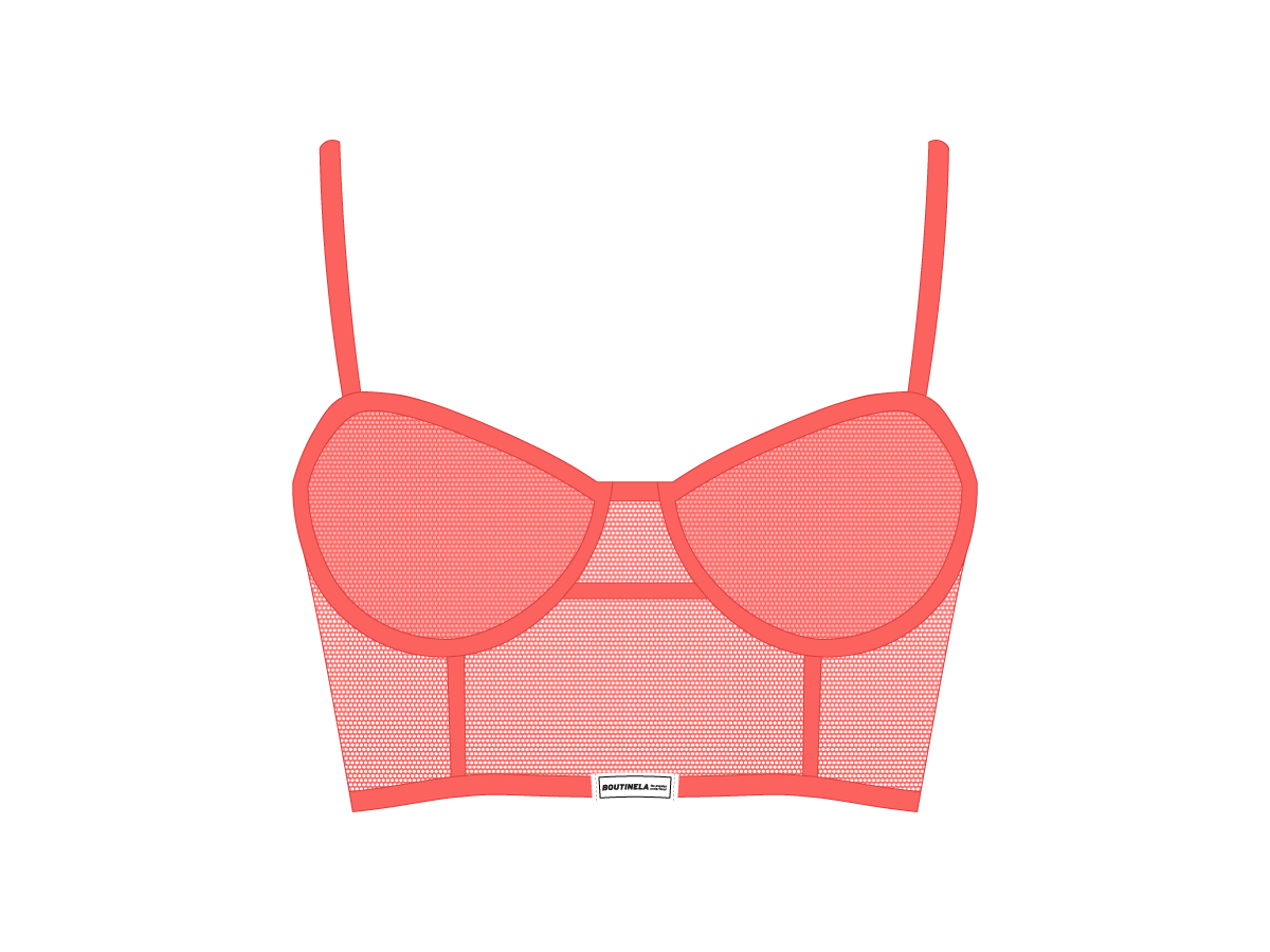 Salmon Mesh Camisole Top