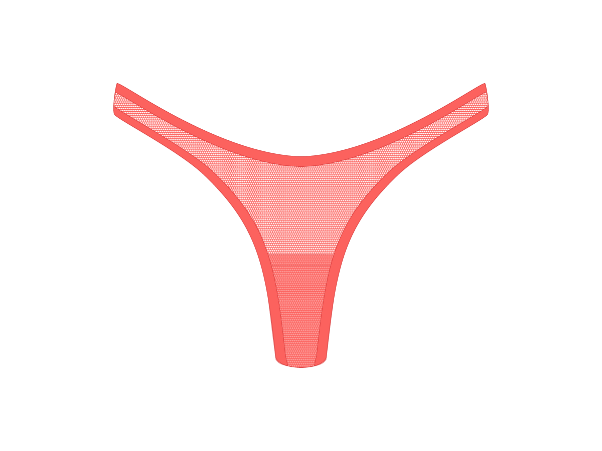 Salmon Mesh 80s Thong