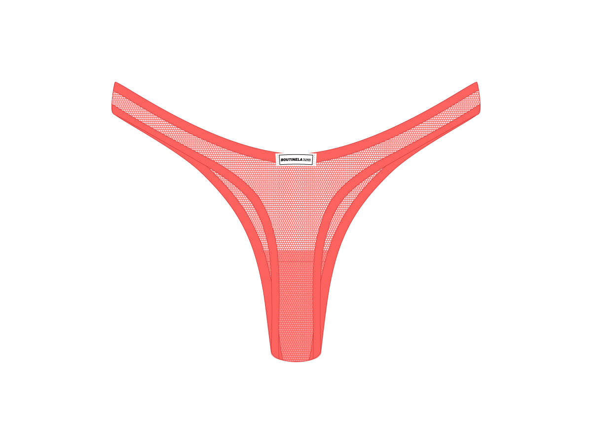 Salmon Mesh 80s Thong