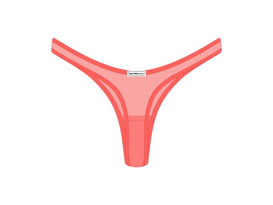 Salmon Mesh 80s Thong