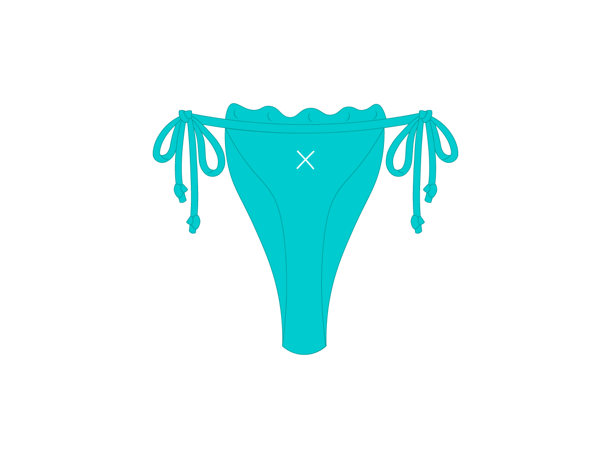 Cyan Scallop Bottoms