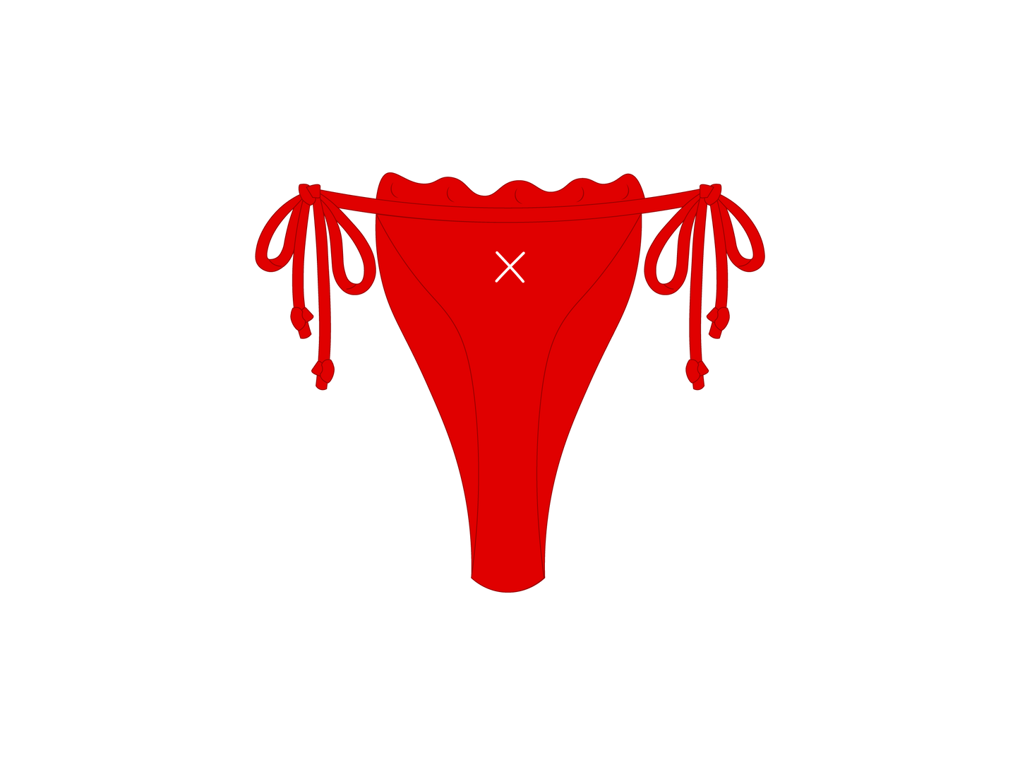 Rose Red Scallop Bottoms