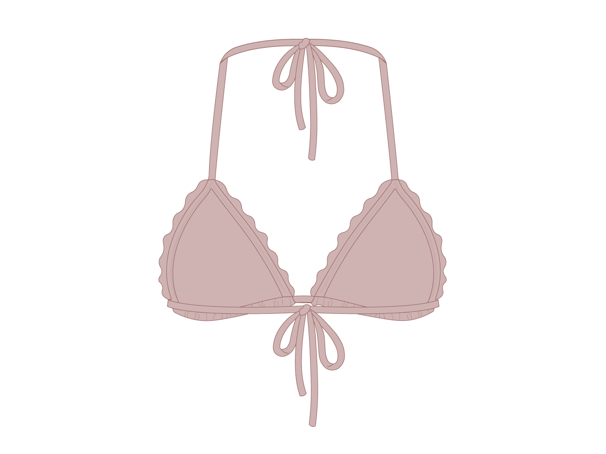 Deep Taupe Scallop Top