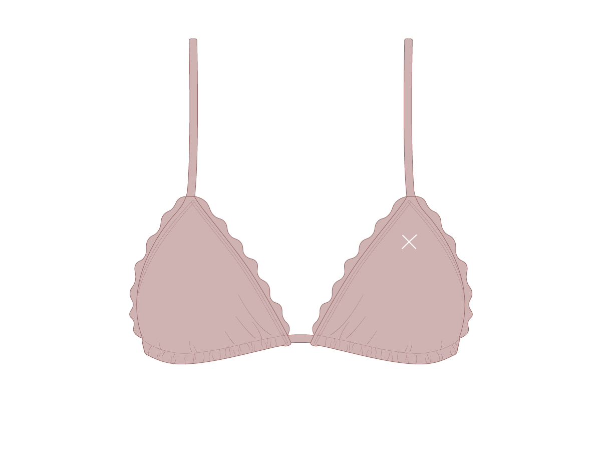 Deep Taupe Scallop Top