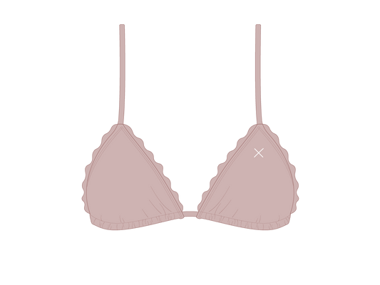 Deep Taupe Scallop Top