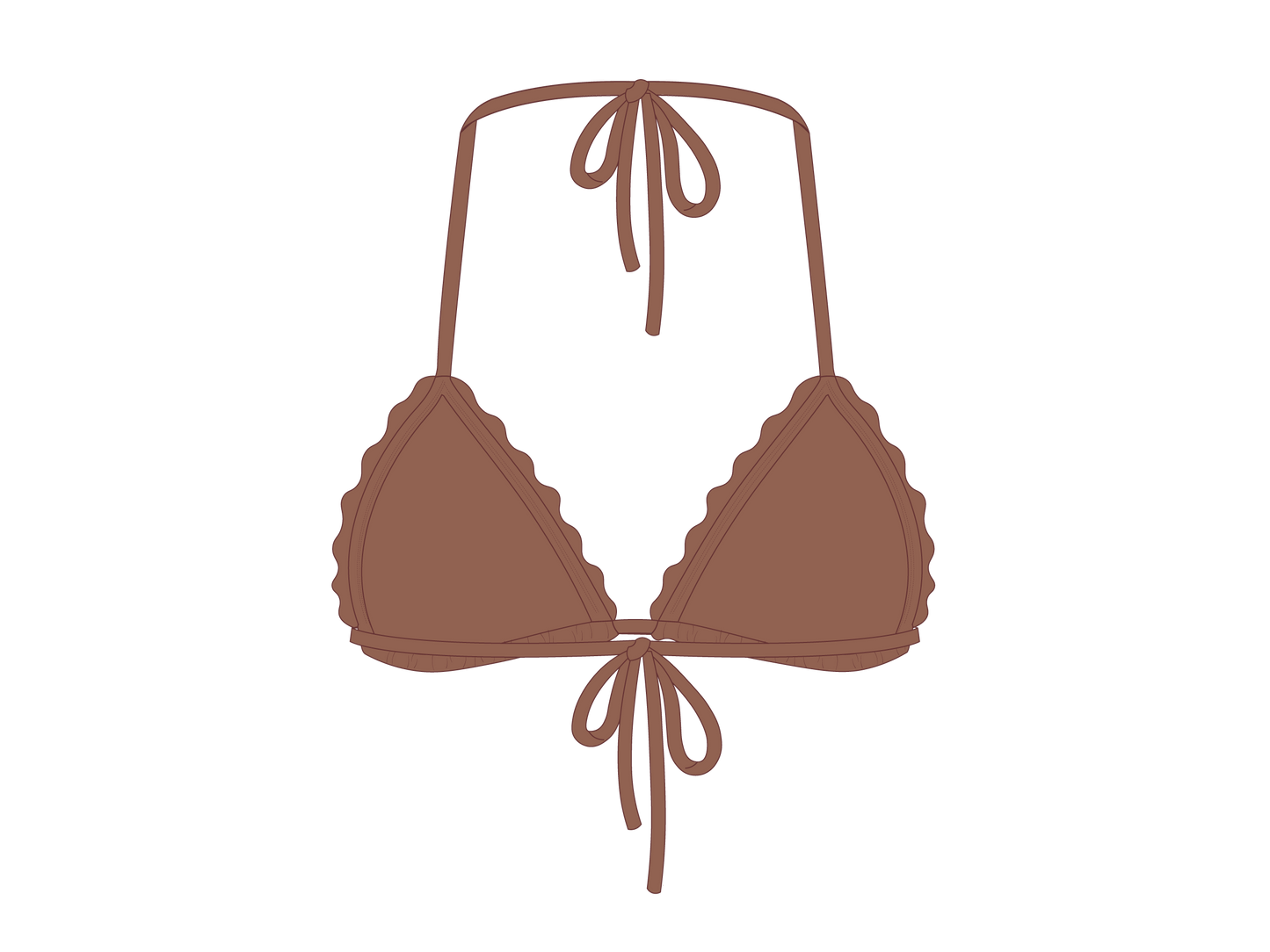 Cocoa Brown Scallop Top