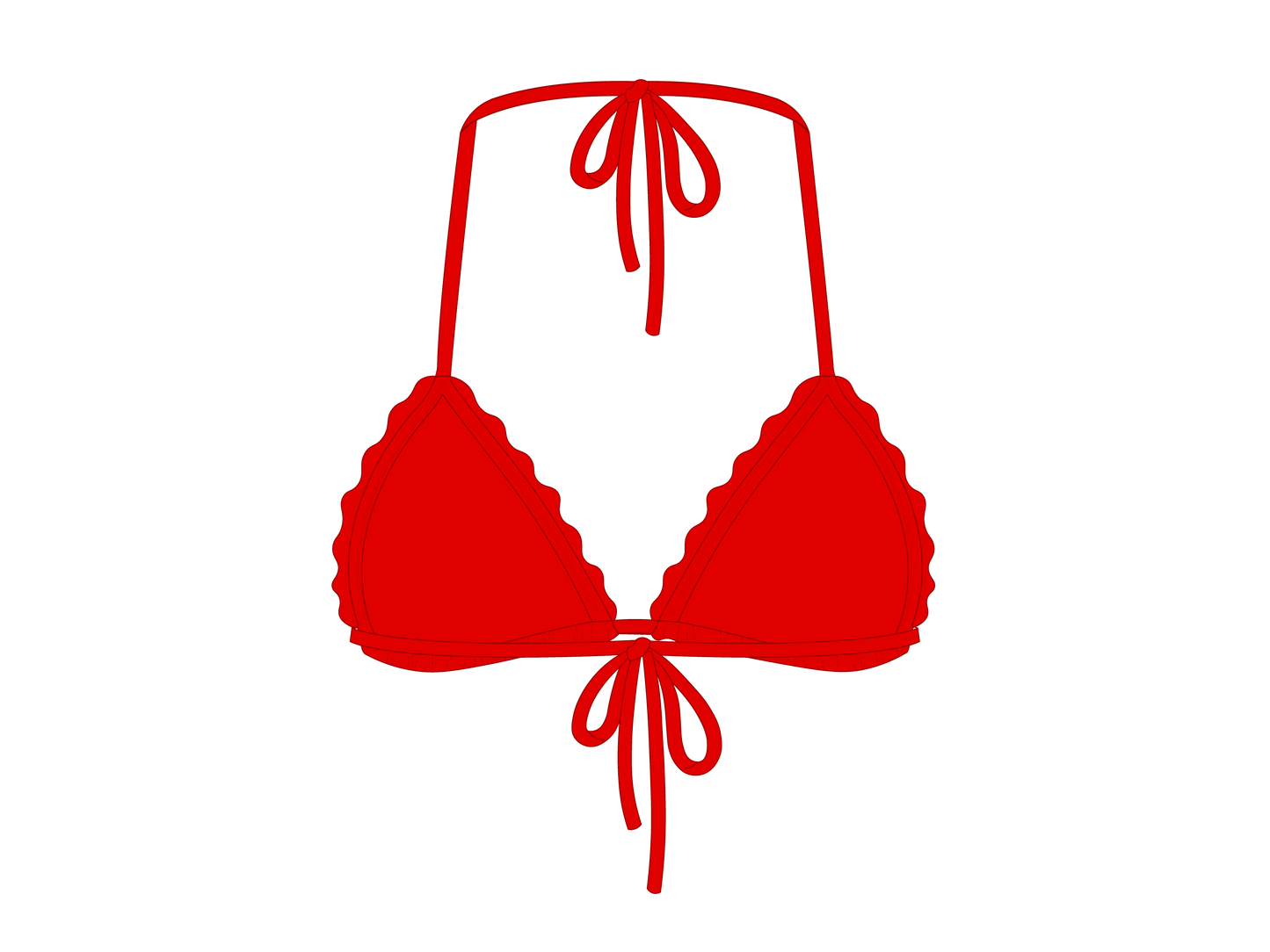 Rose Red Scallop Top