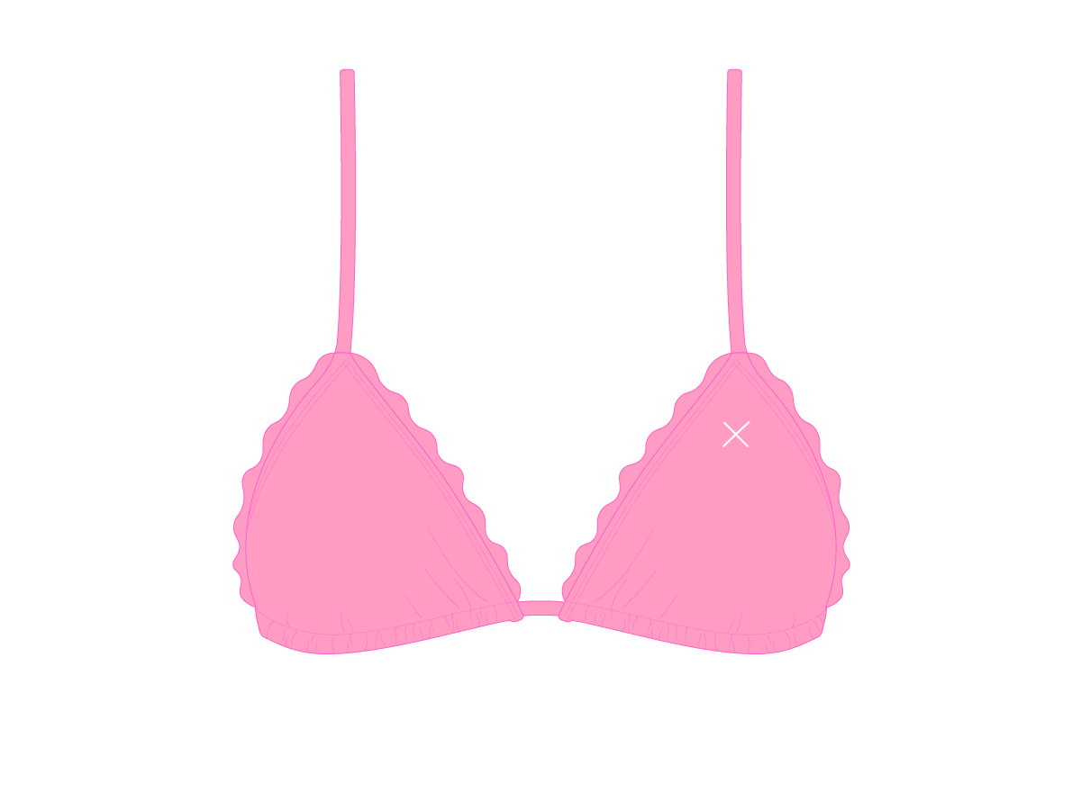 Taffy Pink Scallop Top