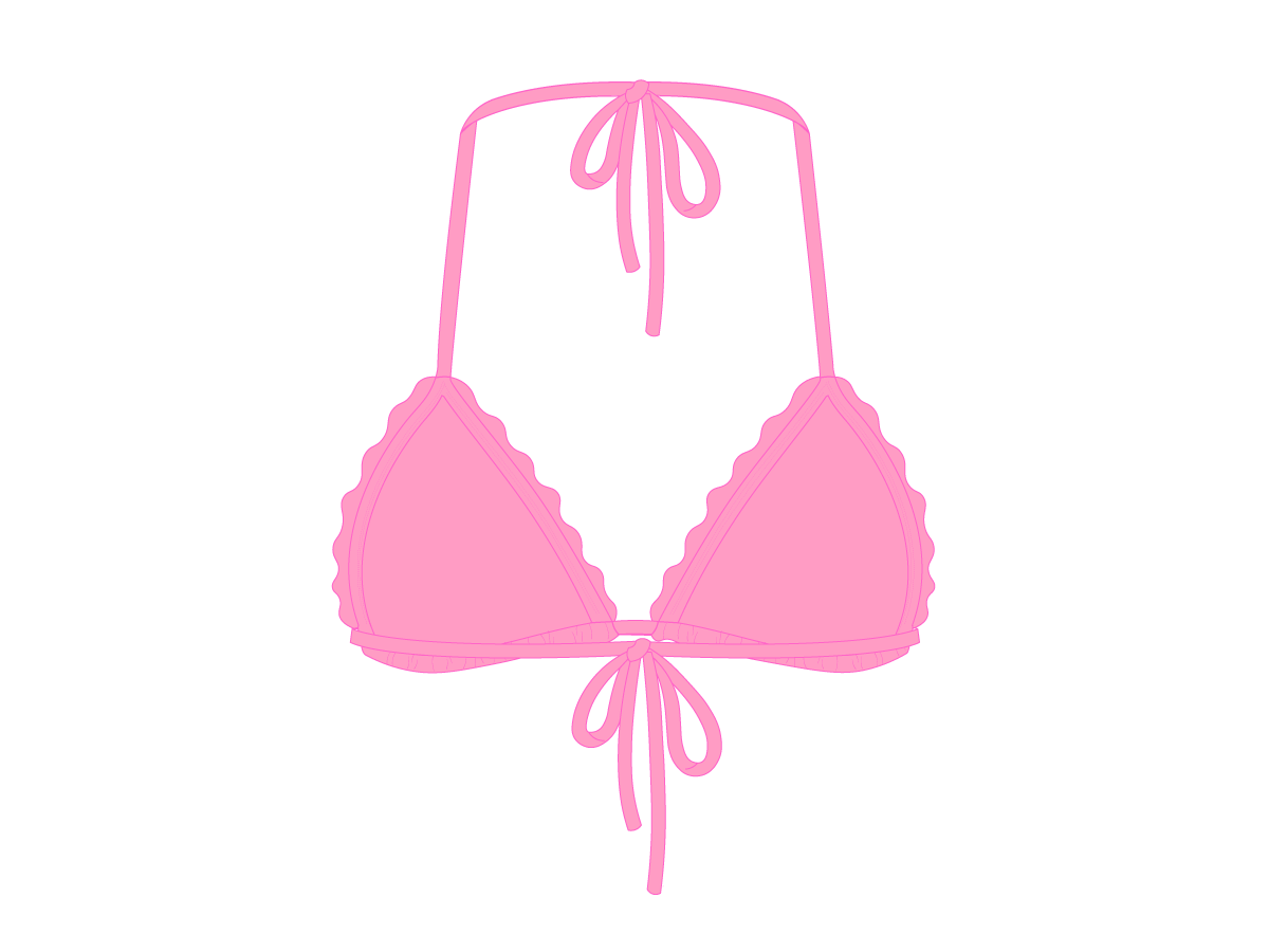 Taffy Pink Scallop Top