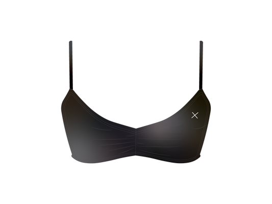 Coal Grey SATIN Scrunch Top