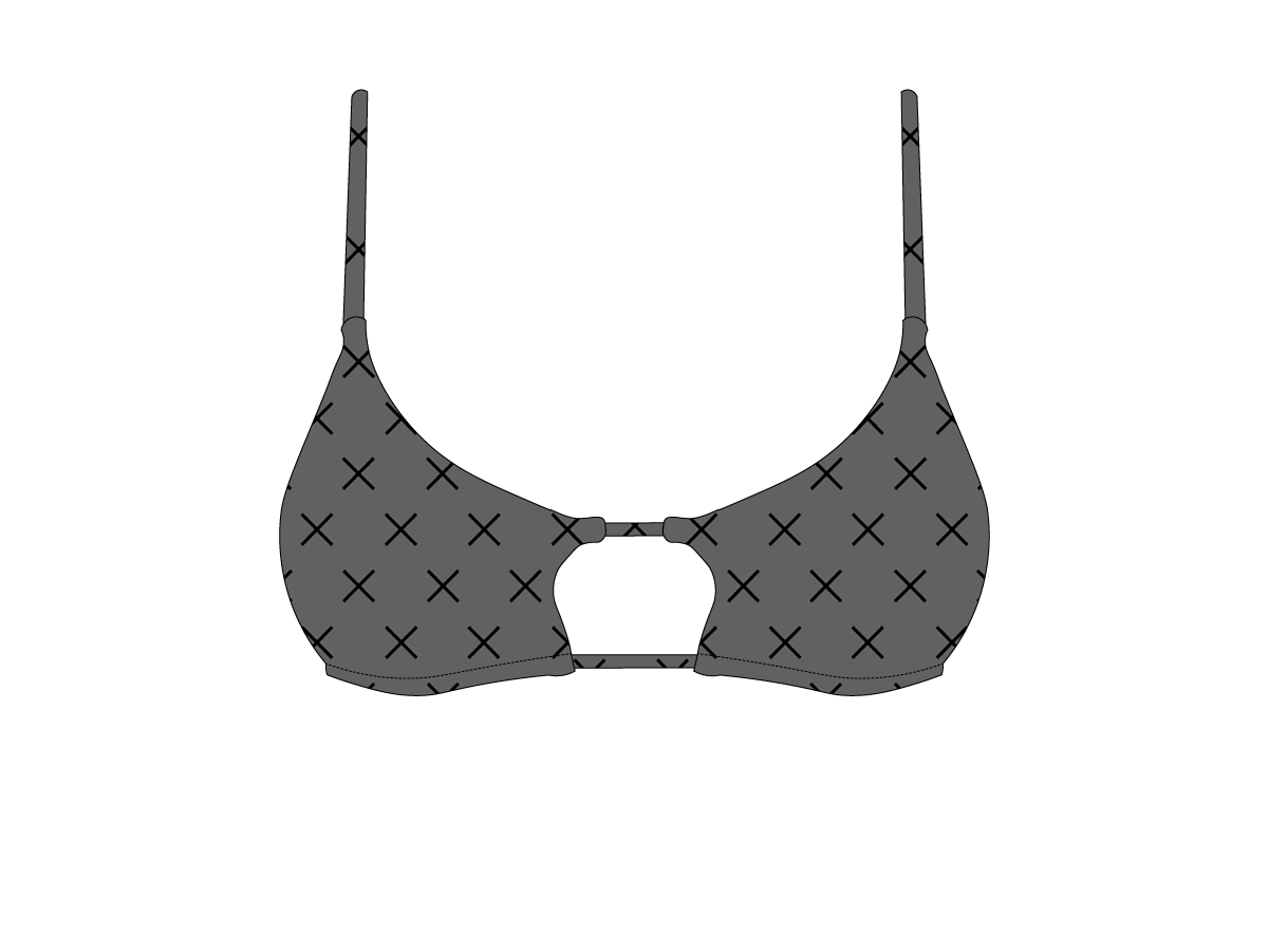 Black Logo Print Loop Top