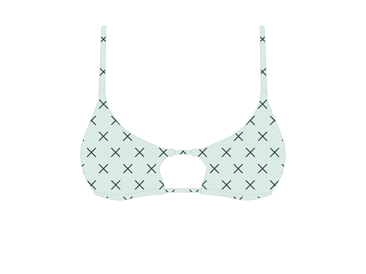 Green Logo Print Loop Top