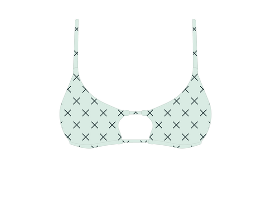 Green Logo Print Loop Top