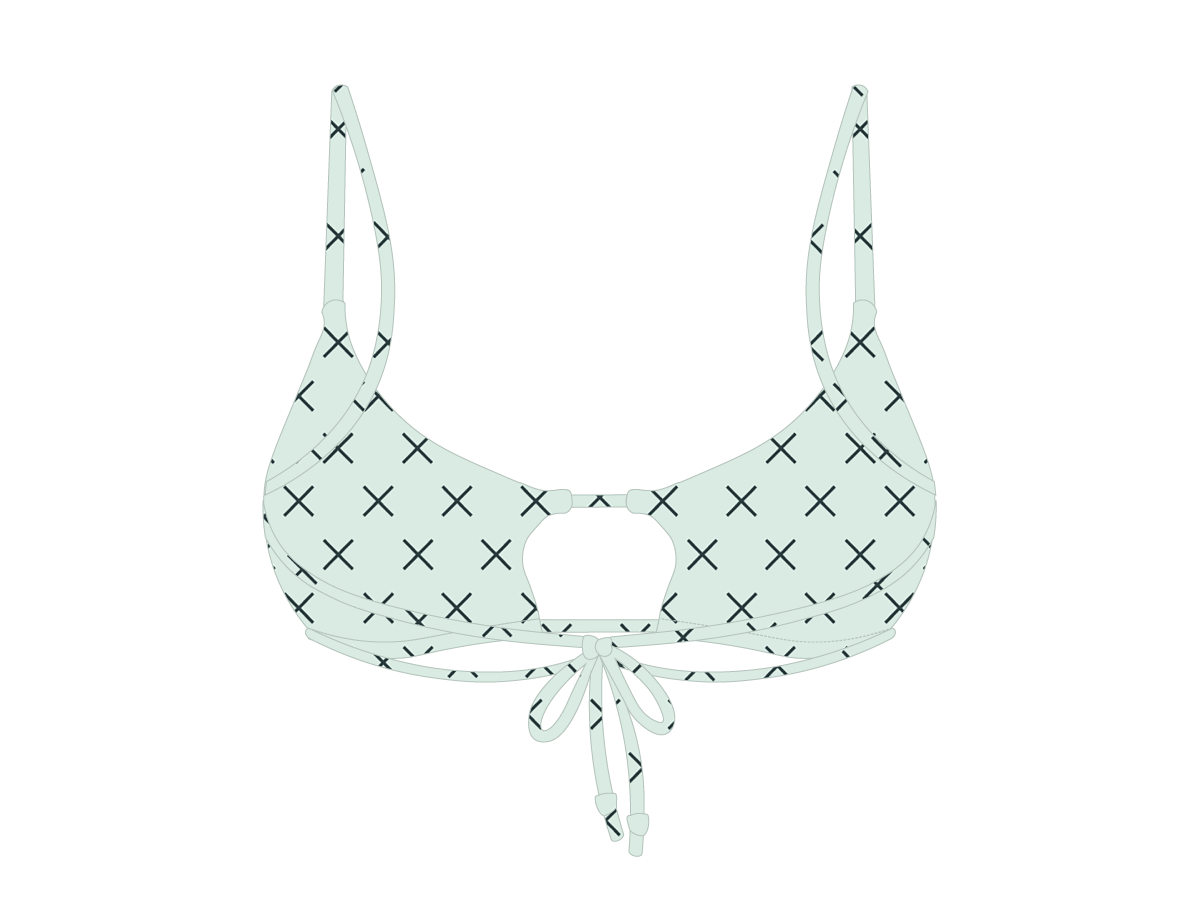 Green Logo Print Loop Top