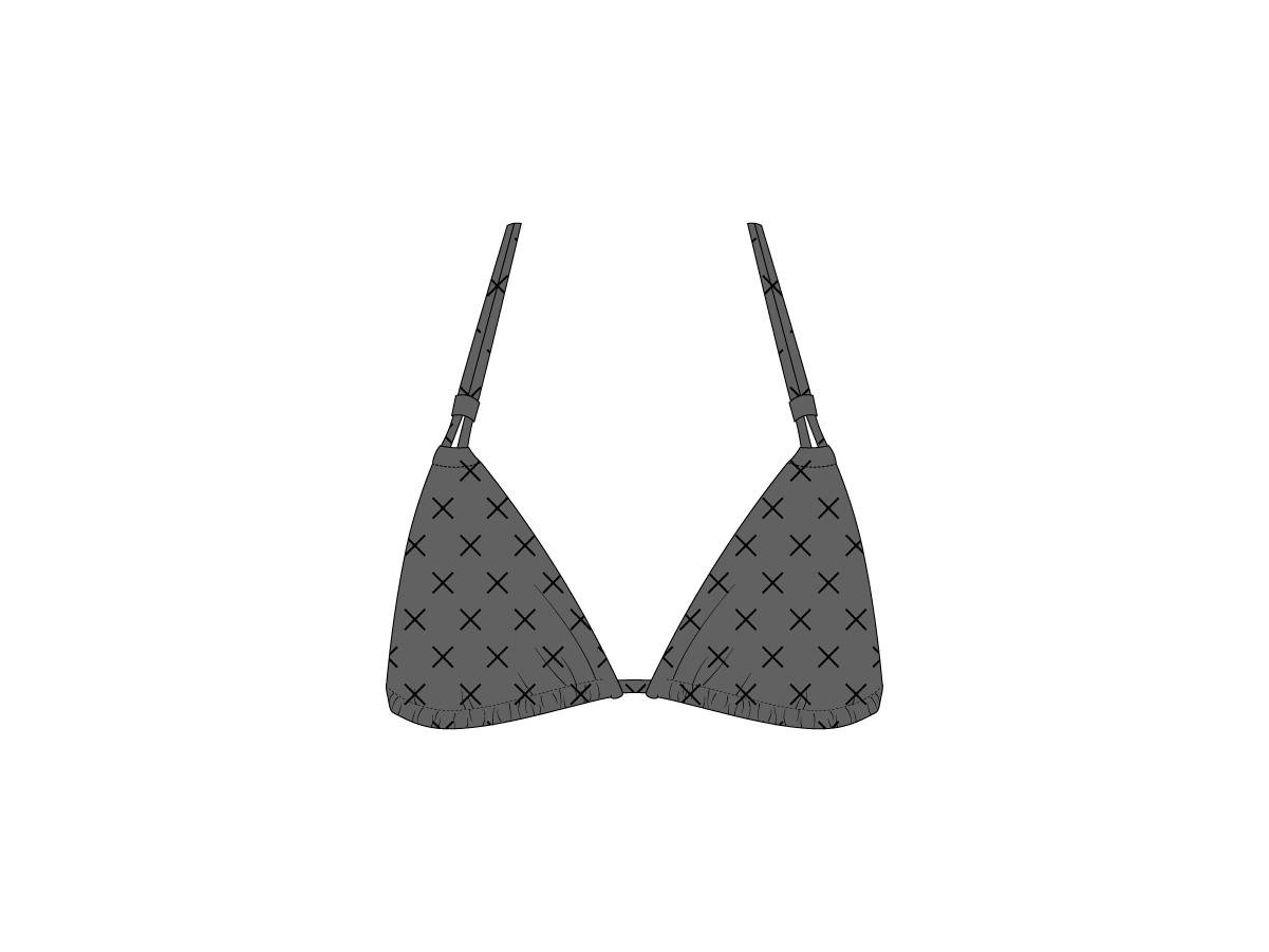 Black Logo Print Double String Top