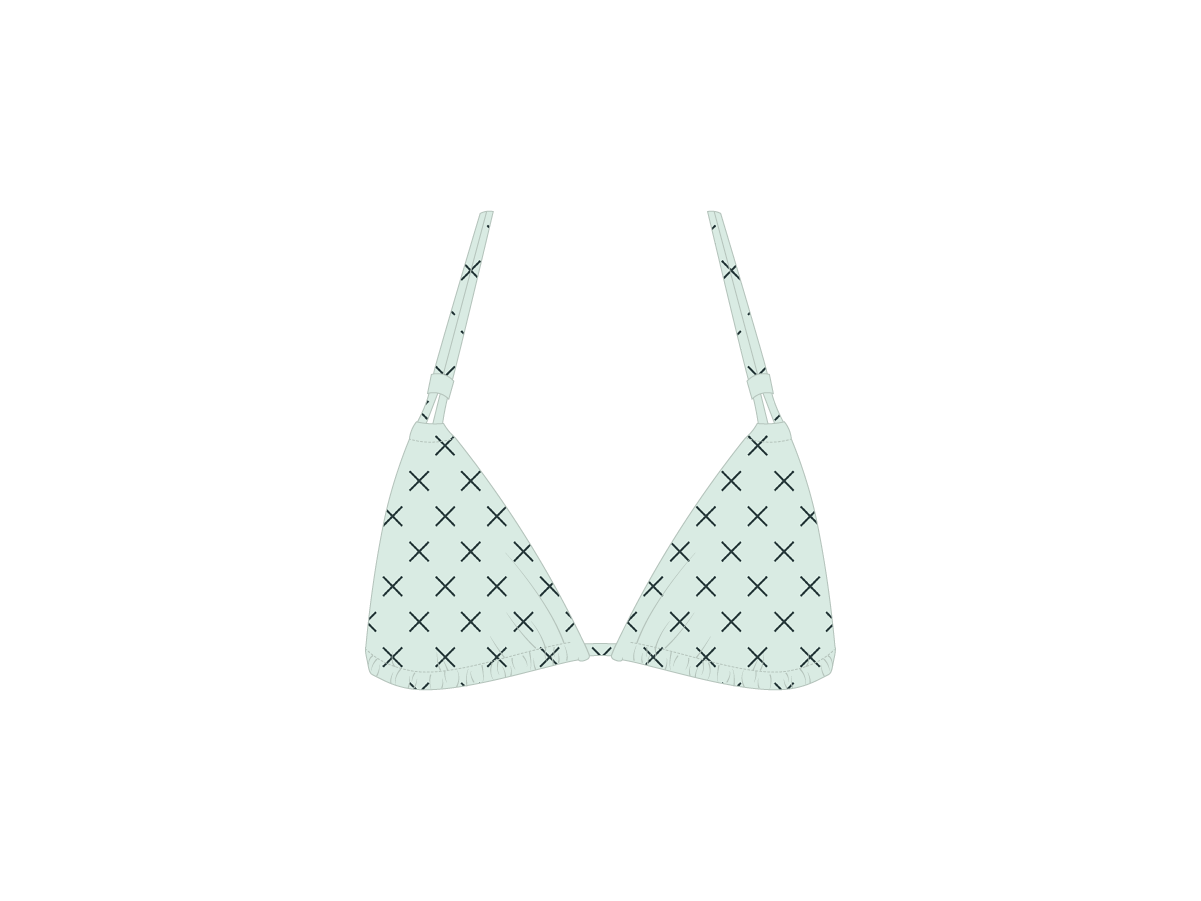 Green Logo Print Double String Top