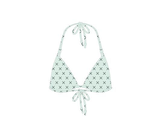 Green Logo Print Double String Top