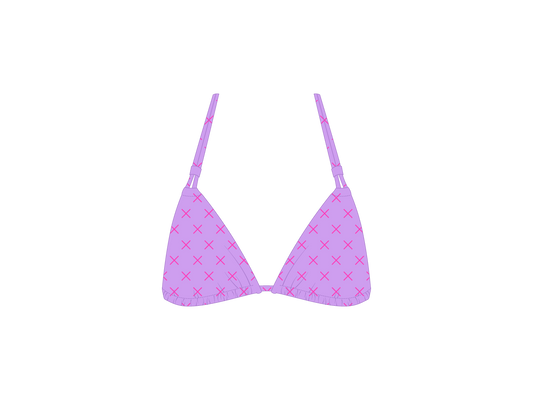 Lilac Logo Print Double String Top