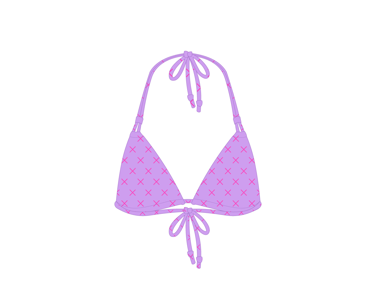 Lilac Logo Print Double String Top